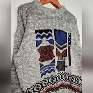 VTG Mens Ski Sweater McGregor Classics Retro Aztec Southwest Large